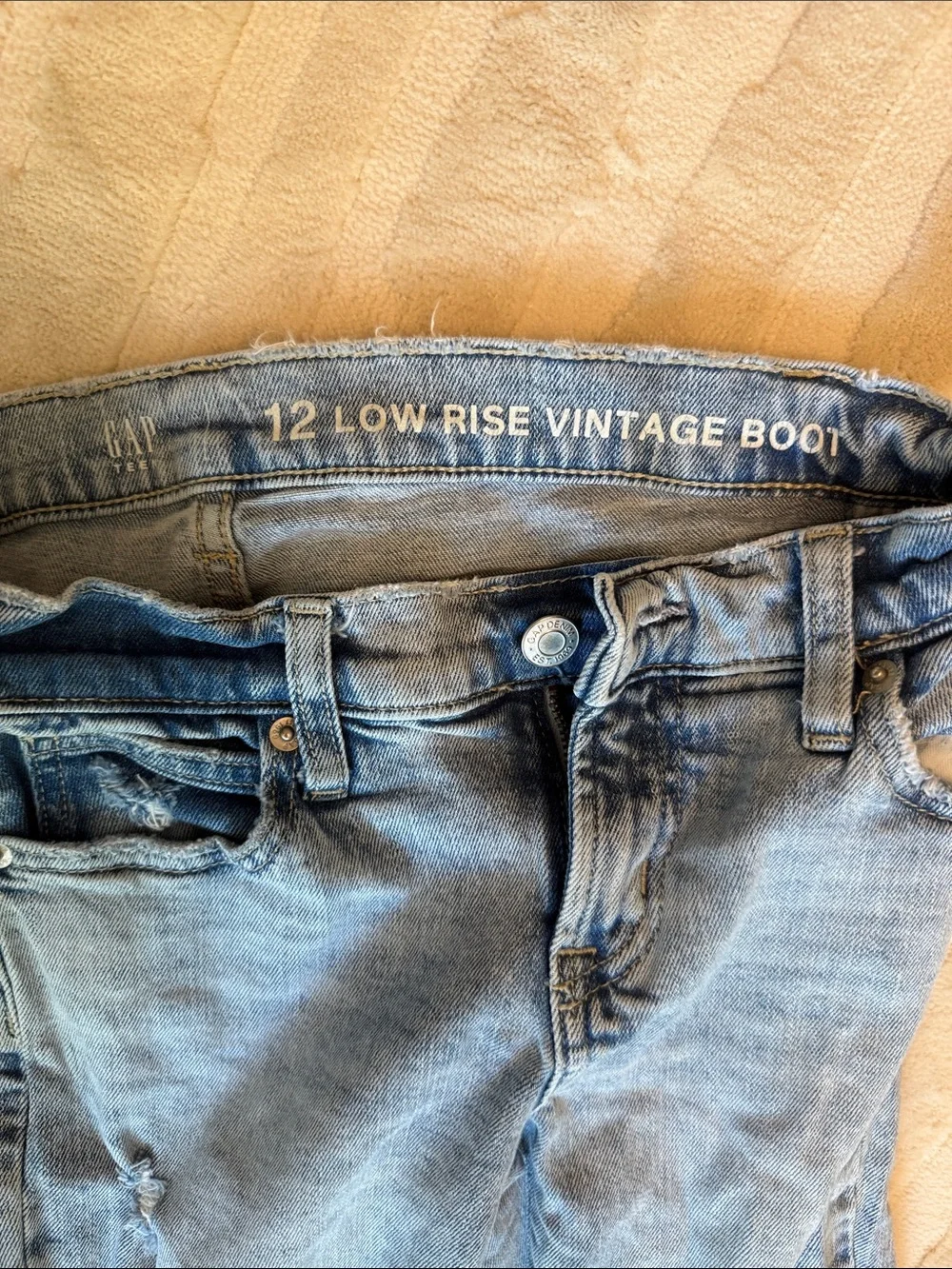 GAP Light Wash Distressed Flare Jeans